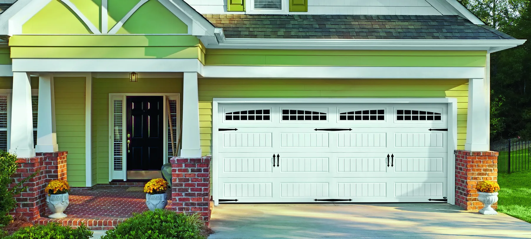 Amarr Heritage long bead board garage door in true white