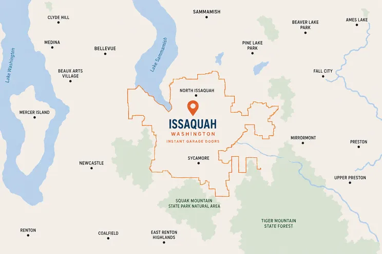 Map of Issaquah, WA service area