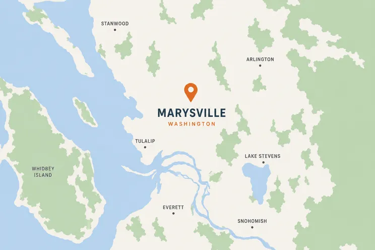 Map of Marysville, WA and surrounding service area