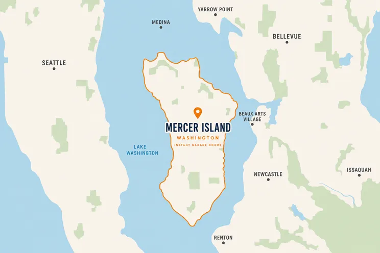 Map of Mercer Island, WA and surrounding service area