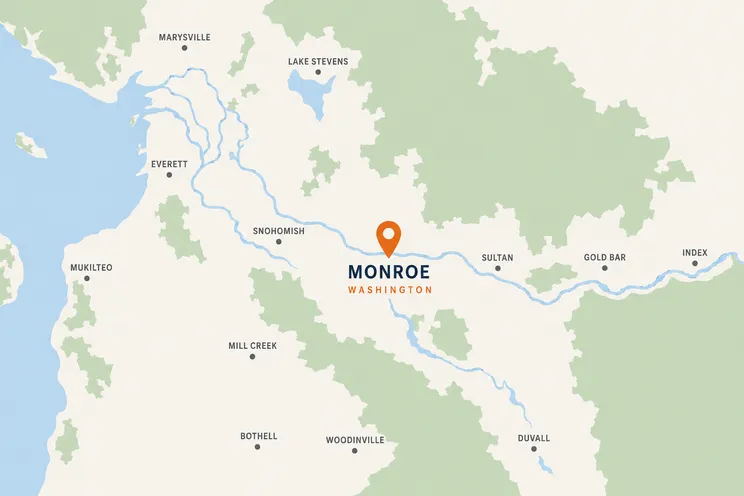 Map of Monroe, WA service area