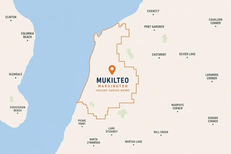 Map of Mukilteo, WA service area