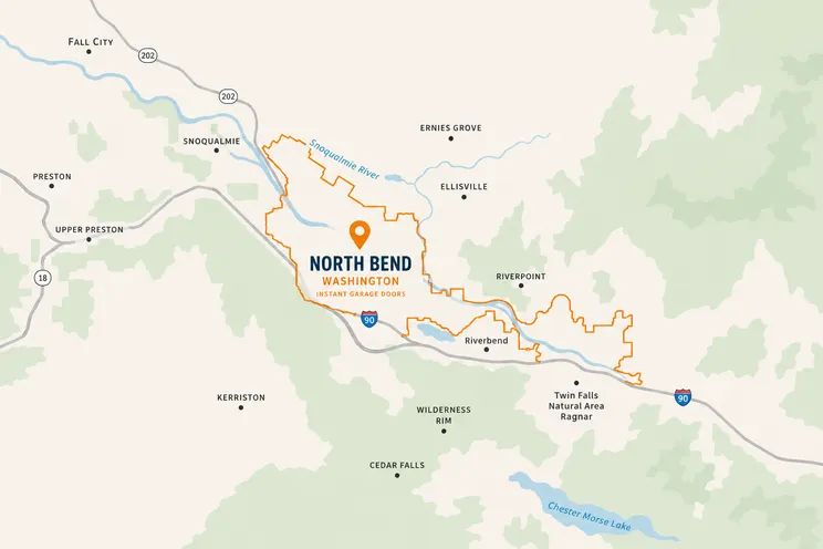 Map of North Bend, WA service area