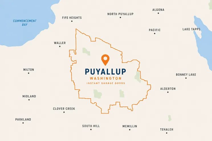 Map of Puyallup, WA service area