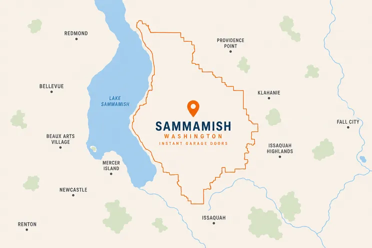Map of Sammamish, WA and surrounding service area