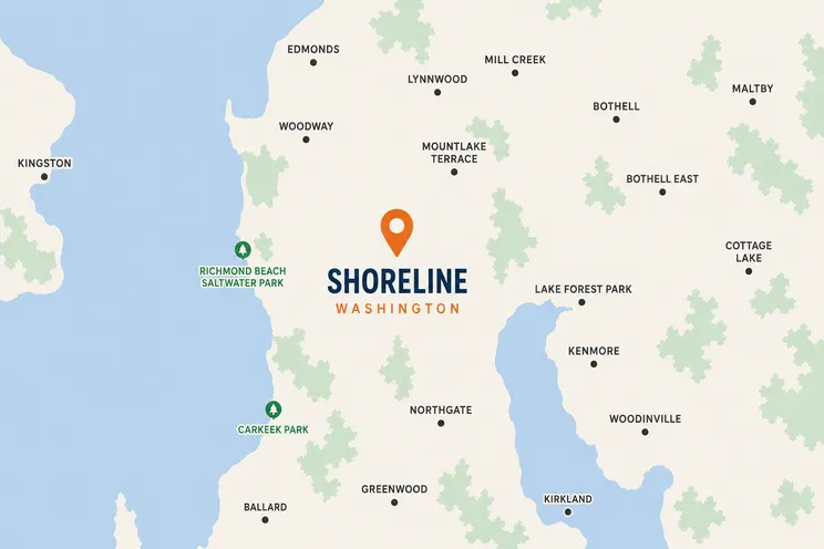 Map of Shoreline, WA service area