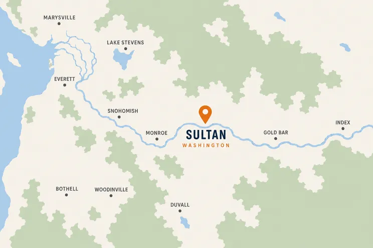 Map of Sultan, WA and surrounding service area