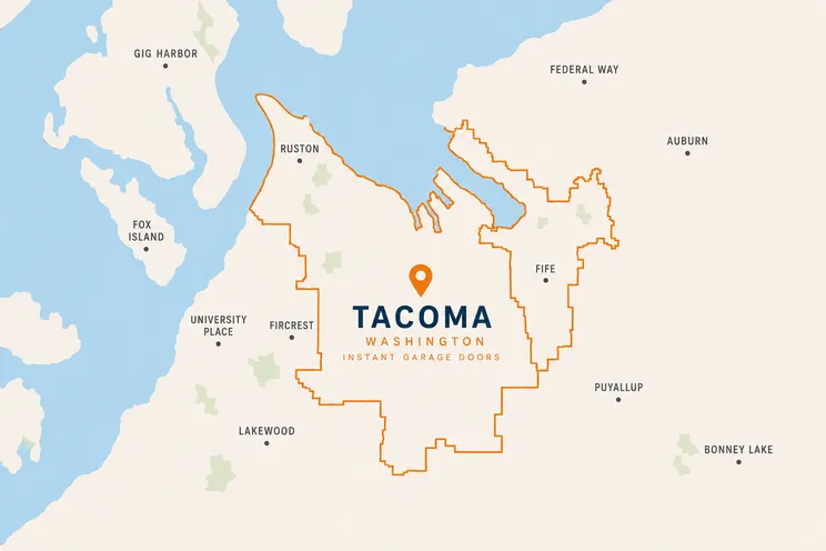 Map of Tacoma, WA service area